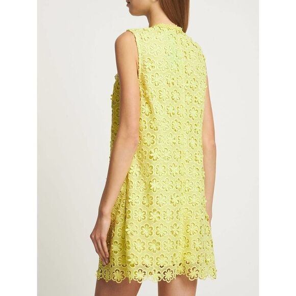 Self Portrait Lime Daisy Guipure Mini Dress US10 - Picture 6 of 10